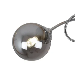 Bungo 3 Light Polished Chrome & Smoked Glass Semi Flush Ceiling Light