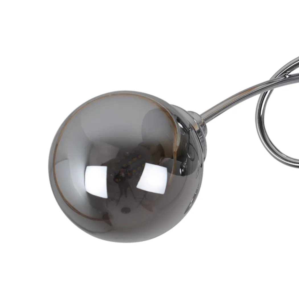 Bungo 3 Light Polished Chrome & Smoked Glass Semi Flush Ceiling Light