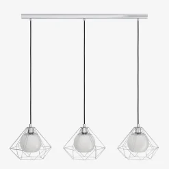 Burton 3 Light Polished Chrome Ceiling Pendant Bar