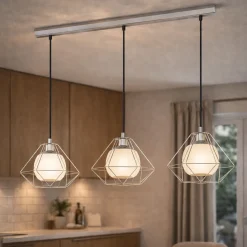 Burton 3 Light Polished Chrome Ceiling Pendant Bar