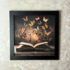 Butterfly Pages Wall Art with Black Frame