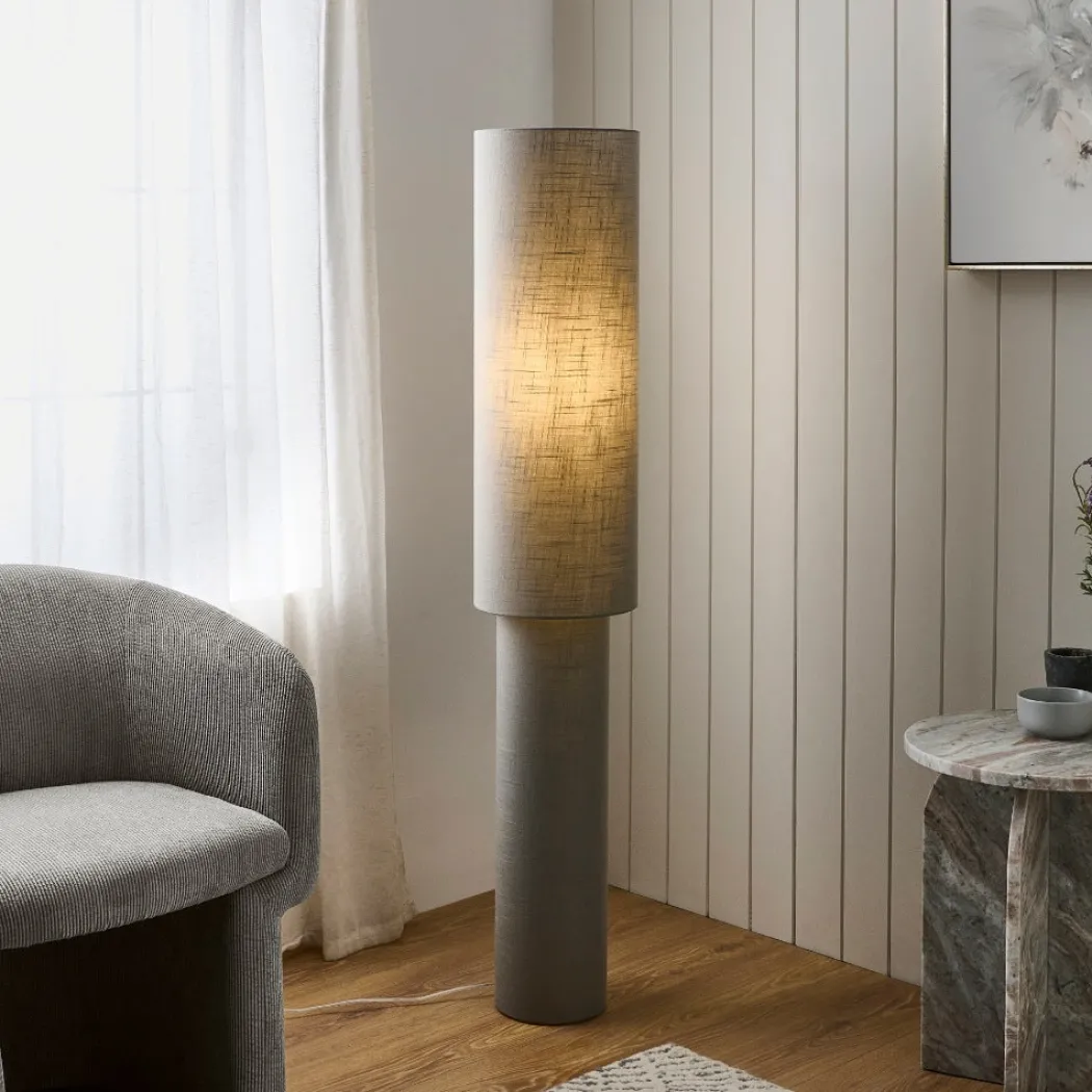 Buxton Grey Column Floor Lamp