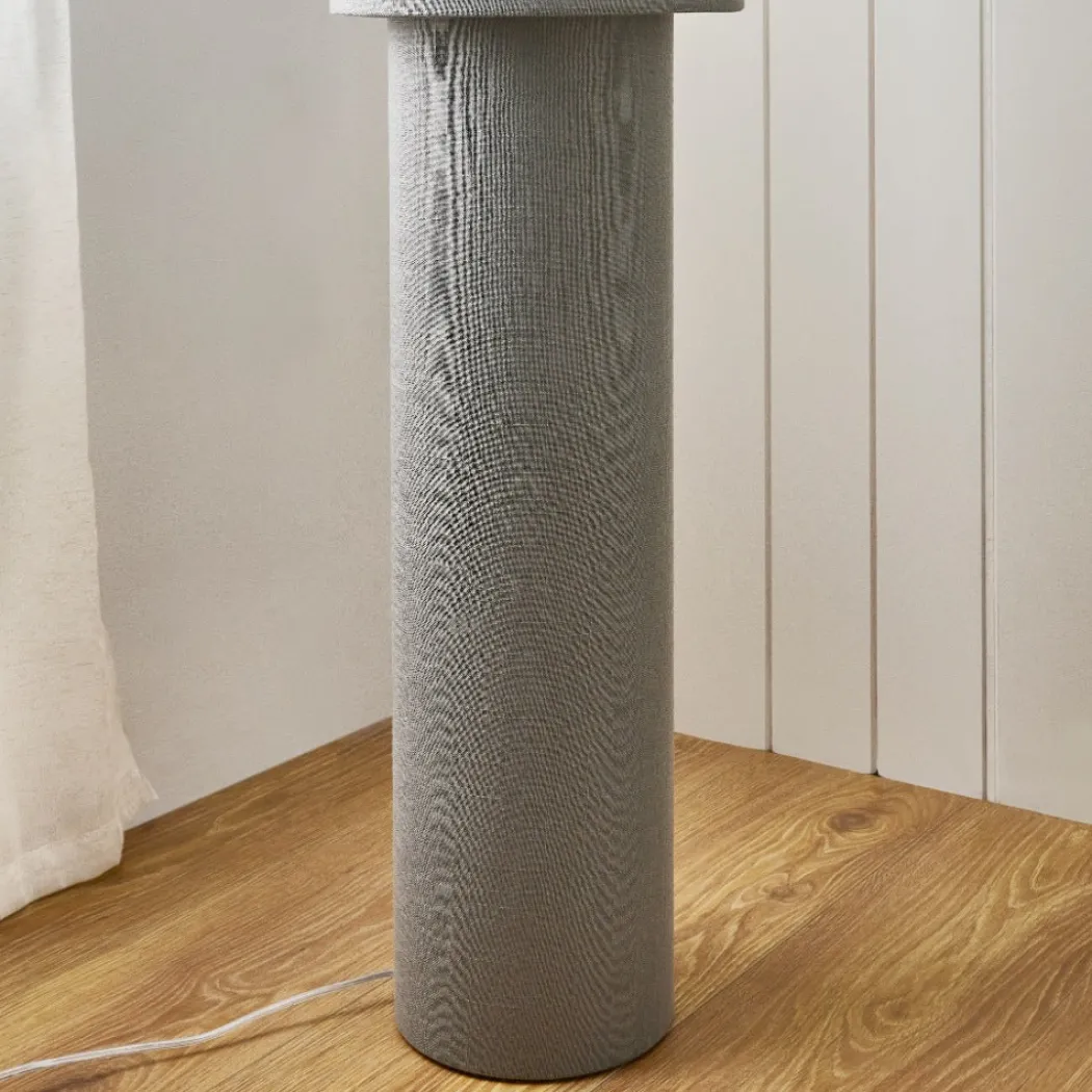 Buxton Grey Column Floor Lamp