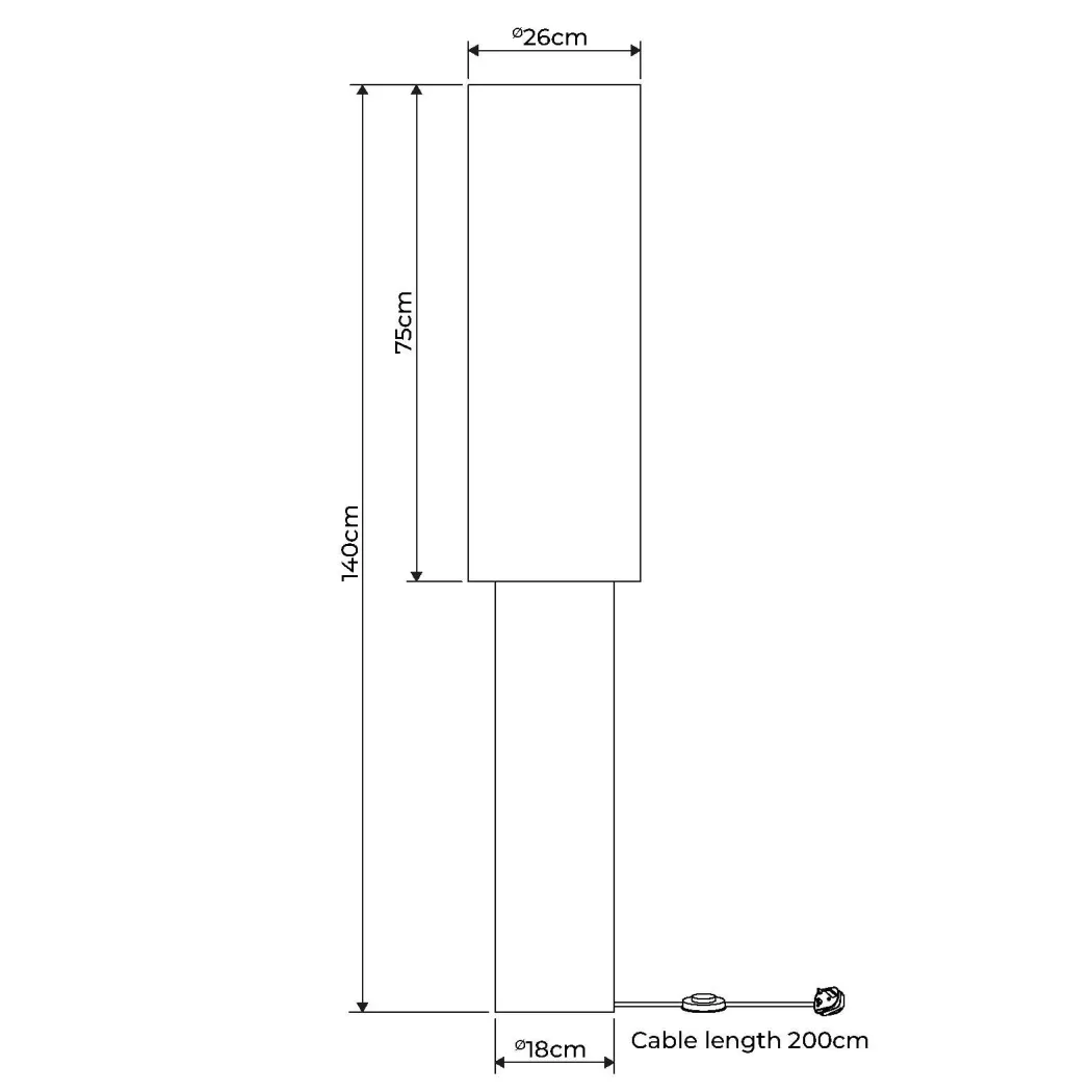 Buxton Grey Column Floor Lamp