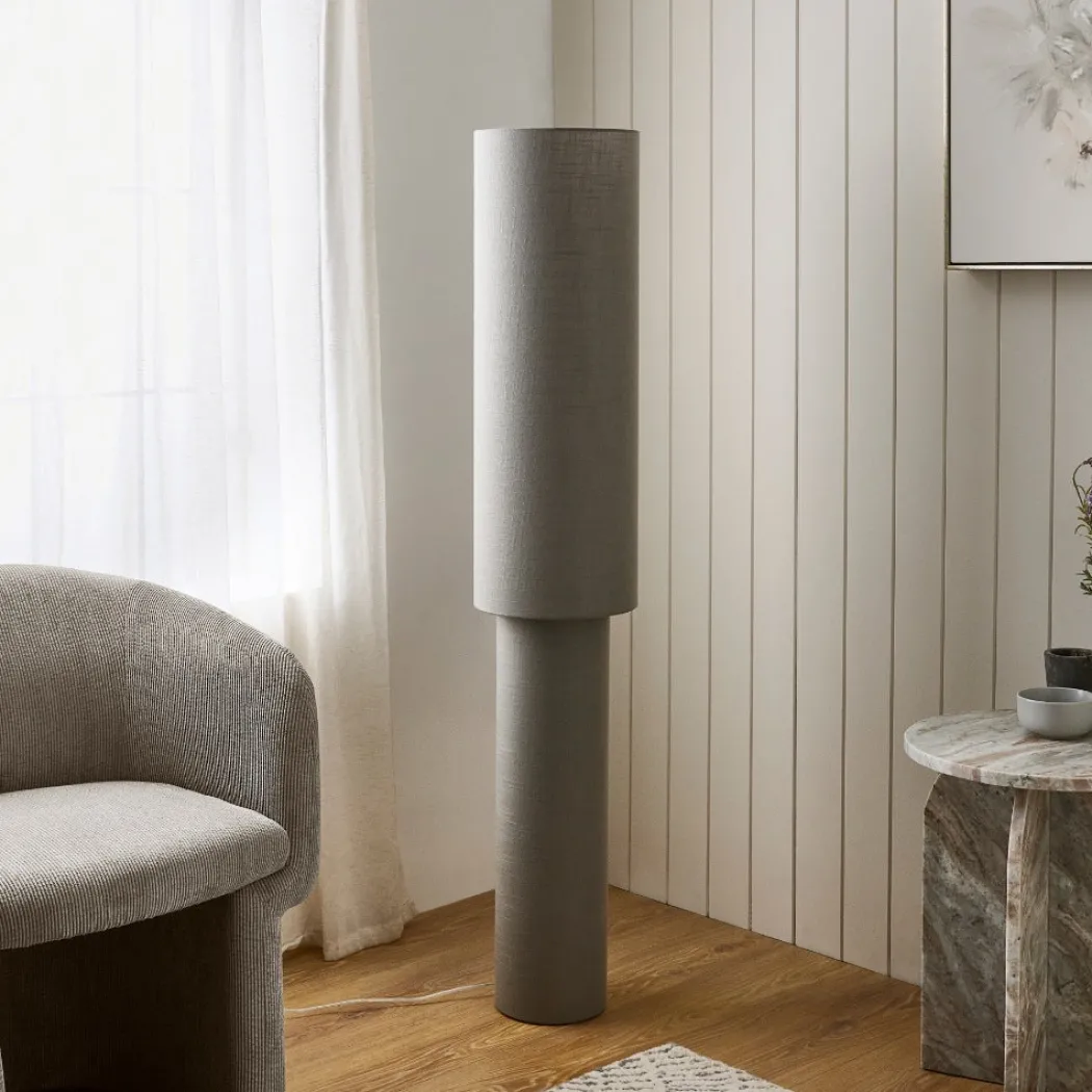 Buxton Grey Column Floor Lamp