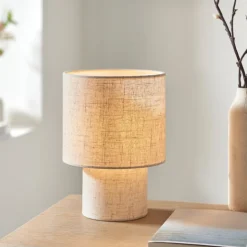 Buxton Natural Faux Linen Table Lamp