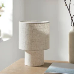 Buxton Natural Faux Linen Table Lamp
