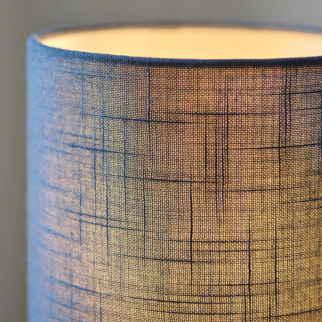 Buxton Navy Faux Linen Table Lamp