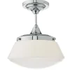 Caden Opal Glass IP44 School Light Pendant Ceiling Light