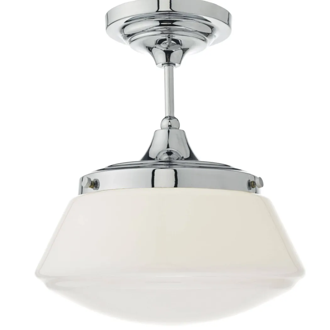 Caden Opal Glass IP44 School Light Pendant Ceiling Light