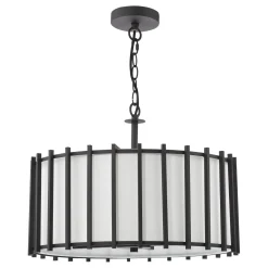 Cagliari 4 Light Matte Black & Ivory Pendant Ceiling Light