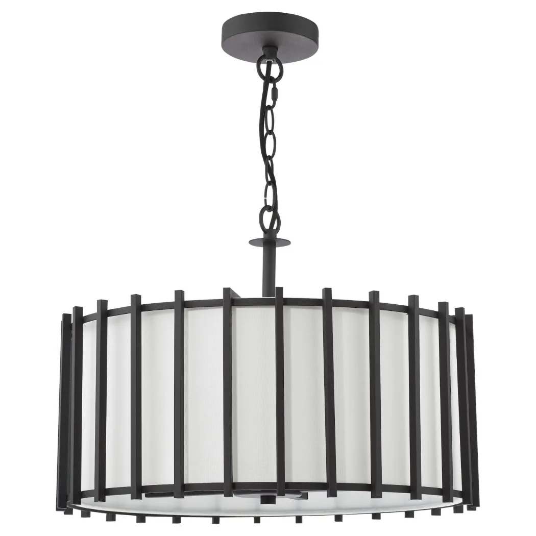 Cagliari 4 Light Matte Black & Ivory Pendant Ceiling Light