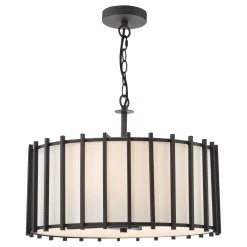 Cagliari 4 Light Matte Black & Ivory Pendant Ceiling Light
