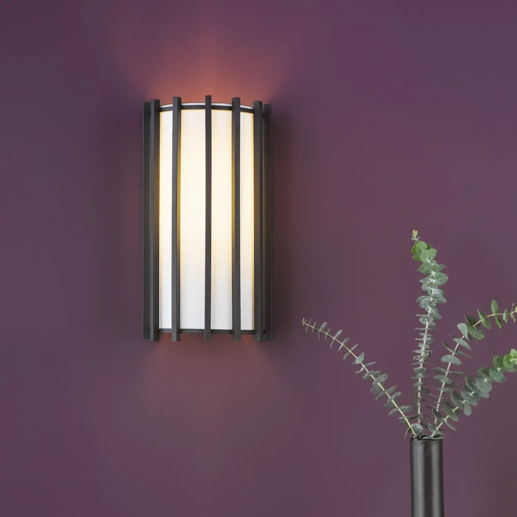 Cagliari Matte Black & Ivory Wall Light