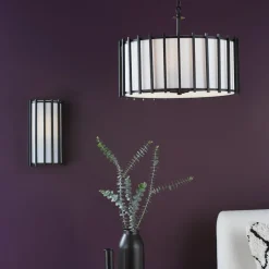 Cagliari Matte Black & Ivory Wall Light