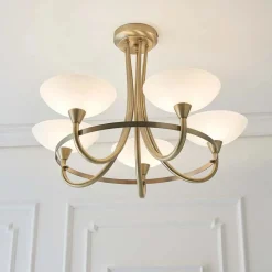 Cagney 5 Light Ceiling Light Antique Brass