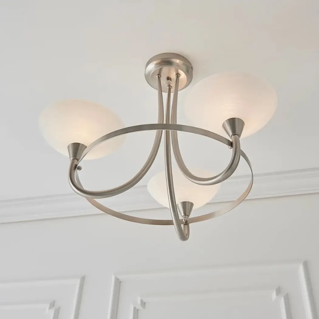 Cagney 3 Light Ceiling Light Satin Chrome