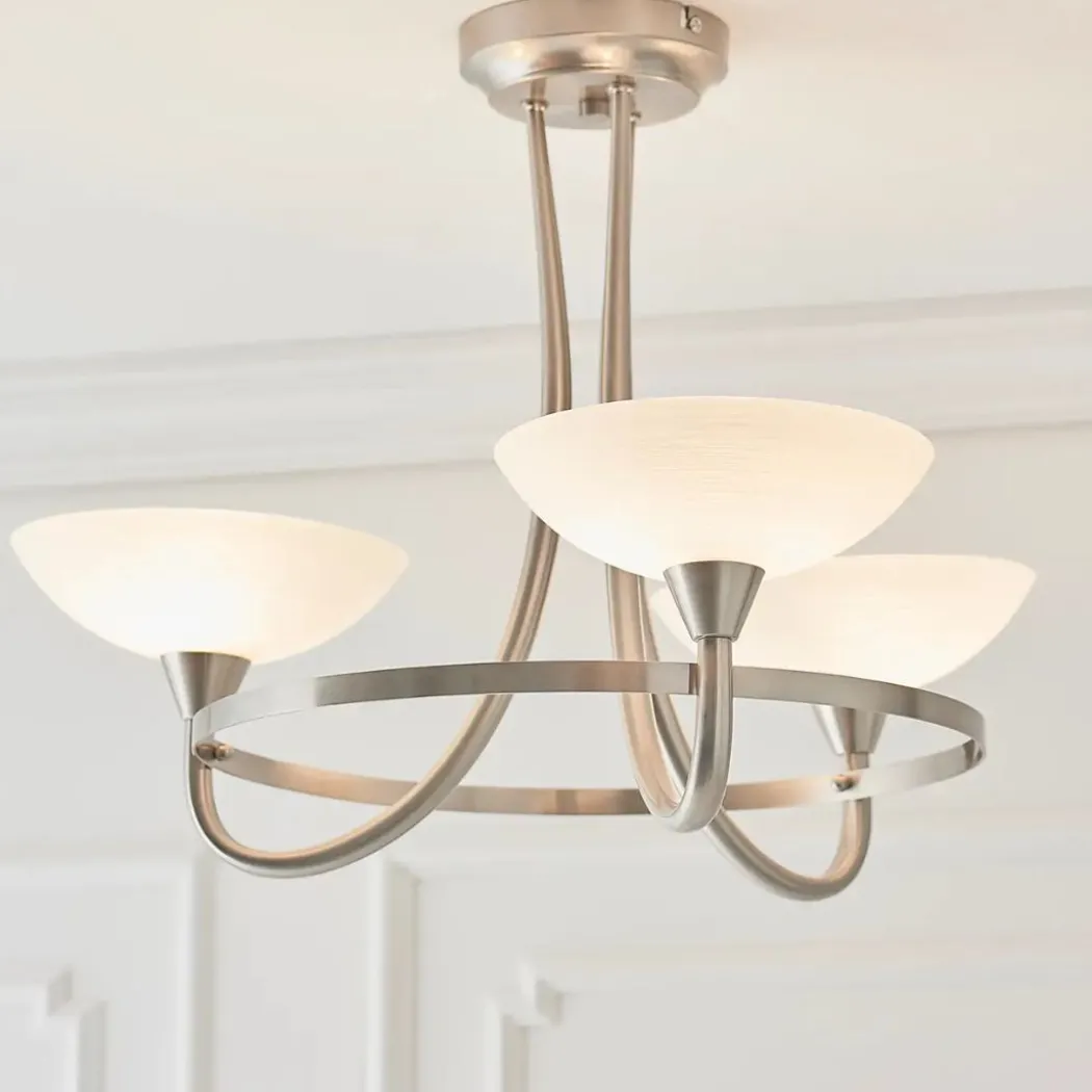 Cagney 3 Light Ceiling Light Satin Chrome