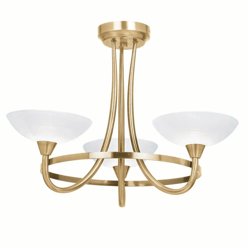 Cagney 3 Light Ceiling Light Antique Brass