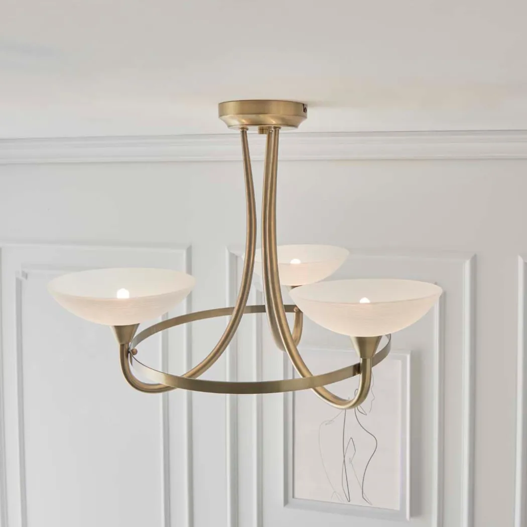 Cagney 3 Light Ceiling Light Antique Brass
