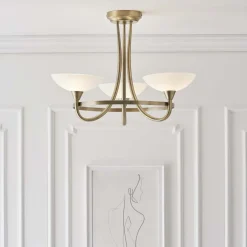 Cagney 3 Light Ceiling Light Antique Brass