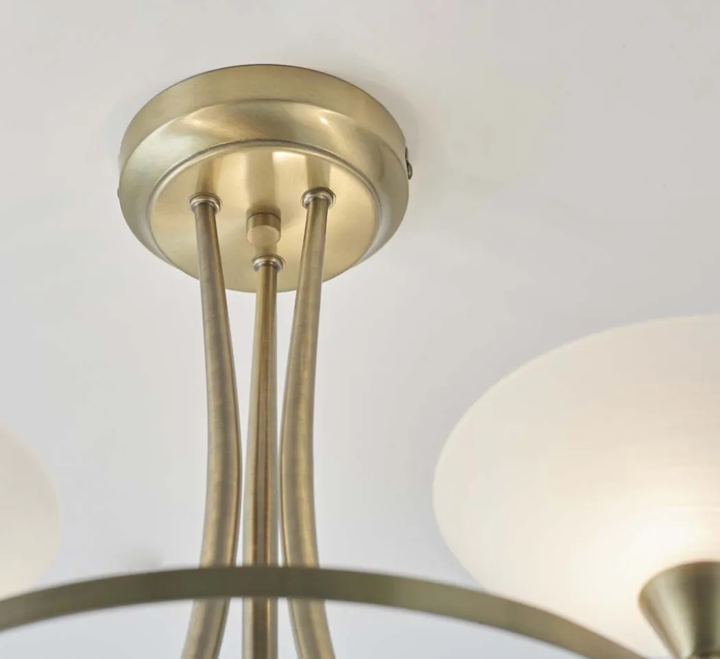 Cagney 3 Light Ceiling Light Antique Brass