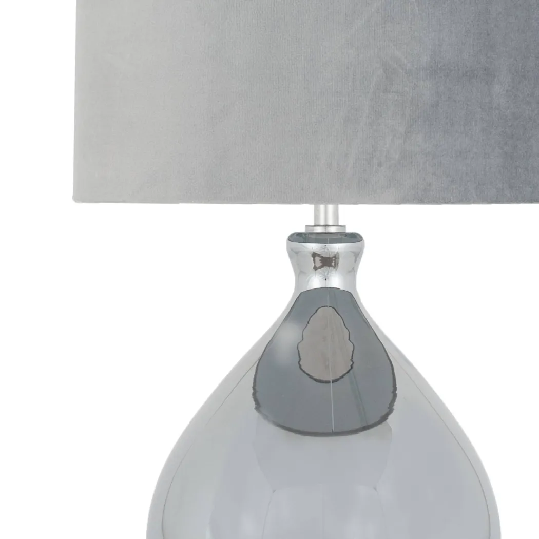 Cairo Grey & Mirror Glass Table Lamp