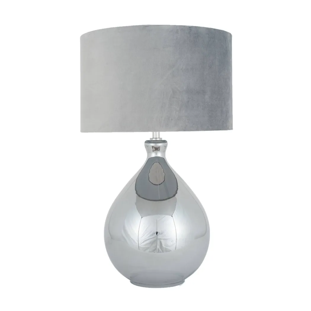 Cairo Grey & Mirror Glass Table Lamp