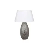 Caitlin Silver Oval Ceramic Table Lamp With White Shade
