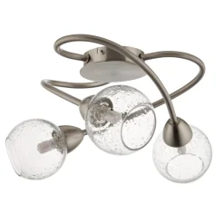 Callen Satin Nickel 3 Light Flush Ceiling Light