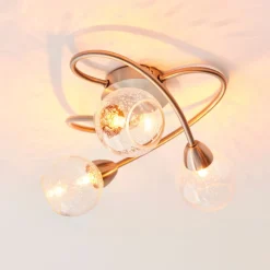 Callen Satin Nickel 3 Light Flush Ceiling Light