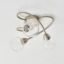 Callen Satin Nickel 3 Light Flush Ceiling Light