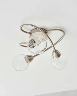 Callen Satin Nickel 3 Light Flush Ceiling Light