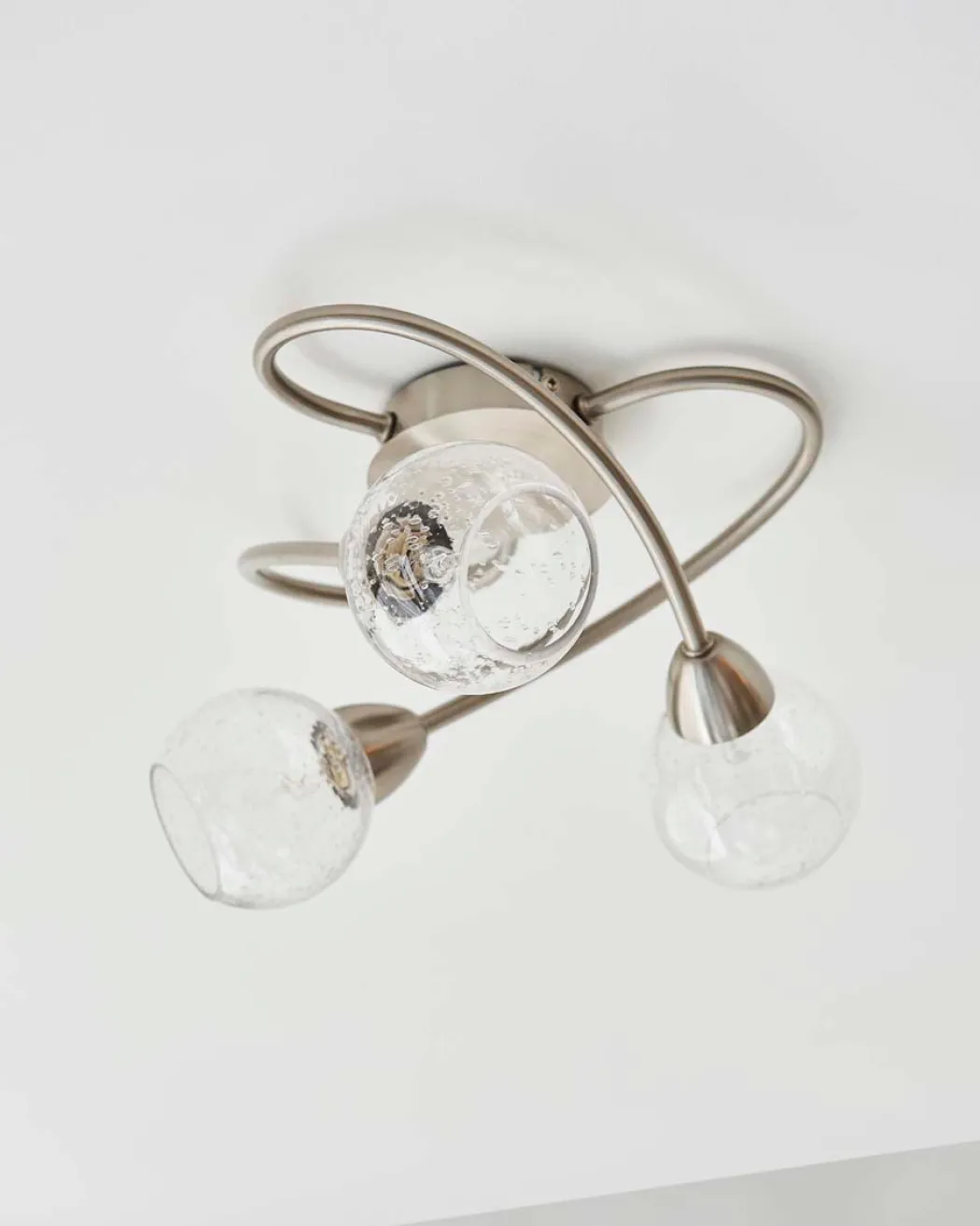 Callen Satin Nickel 3 Light Flush Ceiling Light