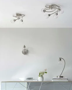 Callen Satin Nickel 3 Light Flush Ceiling Light
