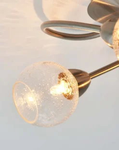 Callen Satin Nickel 3 Light Flush Ceiling Light