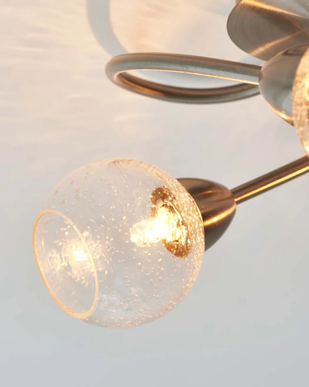 Callen Satin Nickel 3 Light Flush Ceiling Light