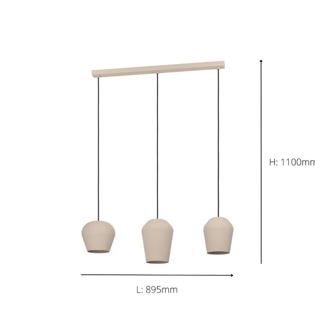 Cambaito 3 Light Sand Ceiling Pendant Bar