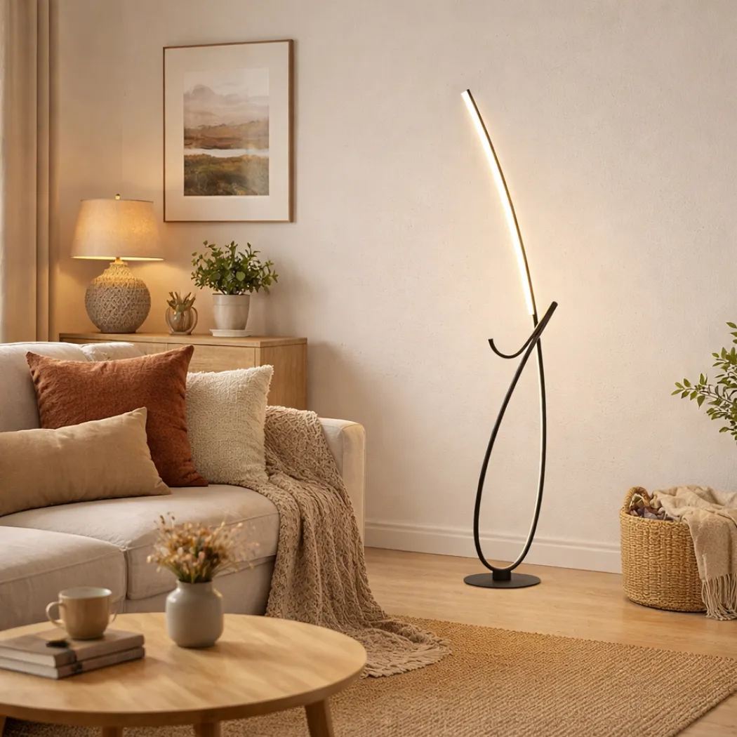 Cardoncito Black LED Floor Lamp