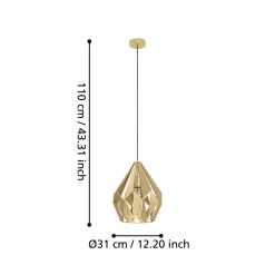 Carlton Gold Ceiling Pendant