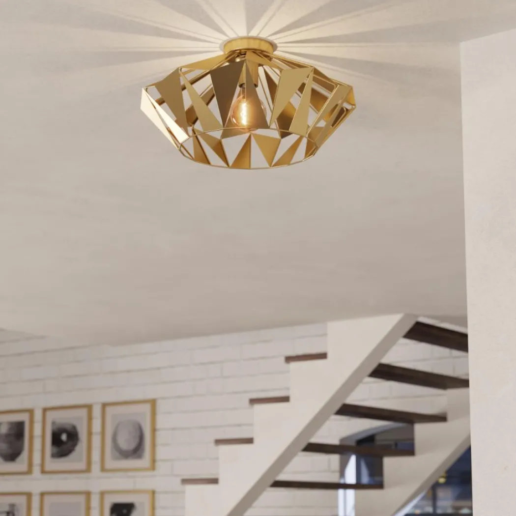 Carlton Gold Flush Ceiling Light