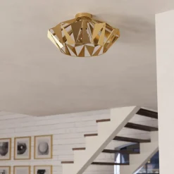 Carlton Gold Flush Ceiling Light