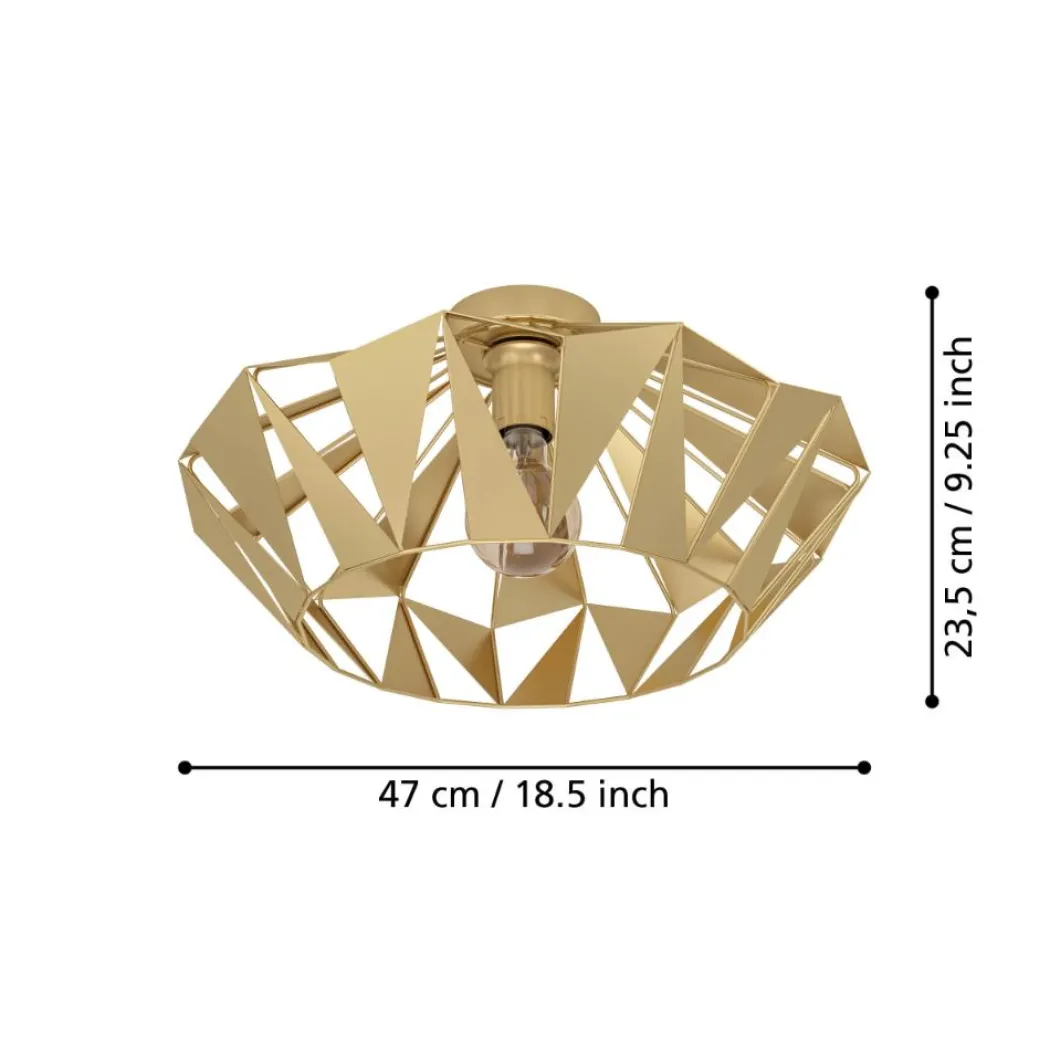 Carlton Gold Flush Ceiling Light