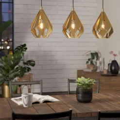 Carlton 3-Light Gold Ceiling Pendant