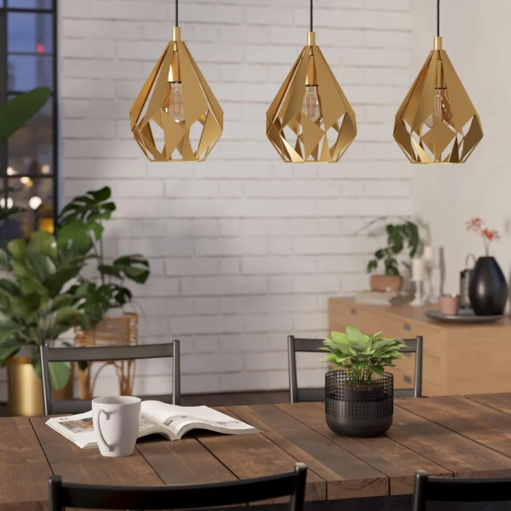 Carlton 3-Light Gold Ceiling Pendant