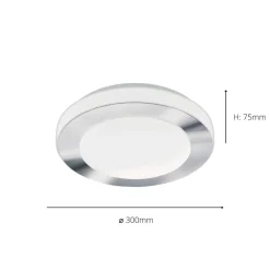 Carpi Chrome LED Bathroom Flush Ceiling Light