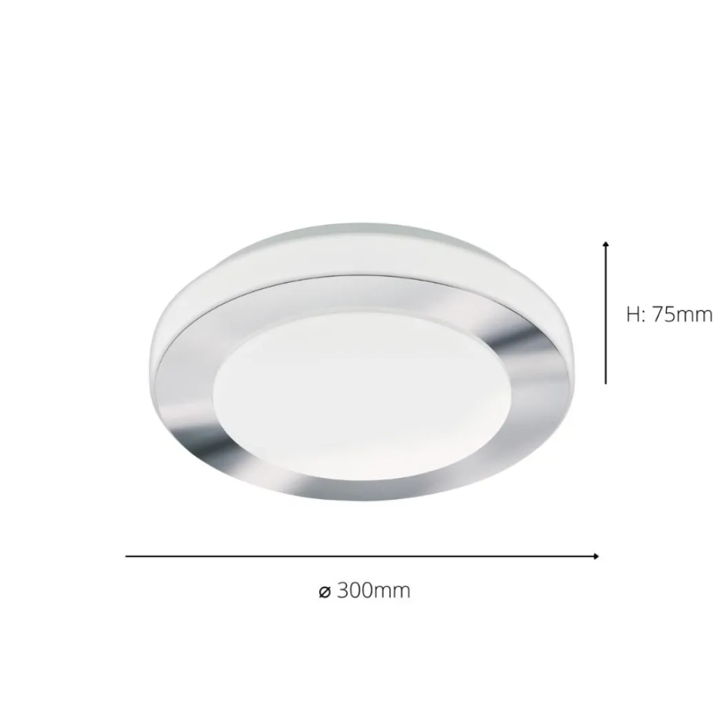 Carpi Chrome LED Bathroom Flush Ceiling Light