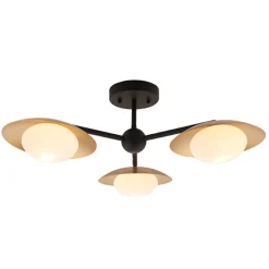 Carrei 3 Light Semi Flush Gold and Bronze Ceiling Light