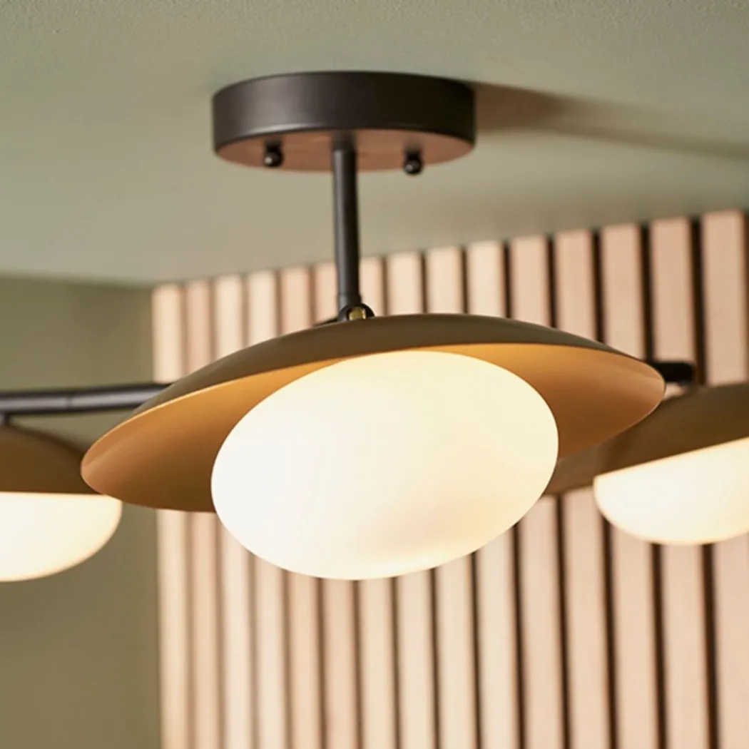 Carrei 3 Light Semi Flush Gold and Bronze Ceiling Light