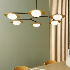 Carrei 6 Light Semi Flush Gold and Bronze Ceiling Light
